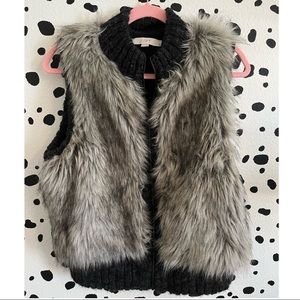 LOFT Faux Fur Sweater Vest